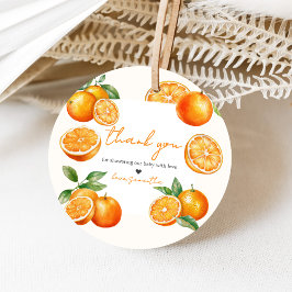 Little Cutie Orange Baby Shower Bedankjes Labels