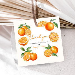 Little Cutie Orange Baby Shower Bedankjes Labels