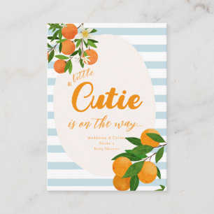 Little Cutie Orange Baby Shower - Biologische Mark Informatiekaartje
