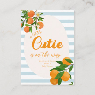 Little Cutie Orange Baby Shower - Biologische Mark Informatiekaartje