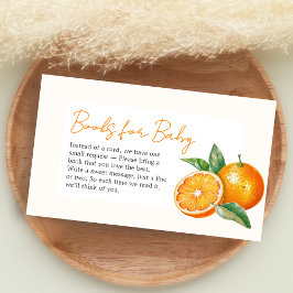Little Cutie Orange Baby Shower Books for Baby Informatiekaartje