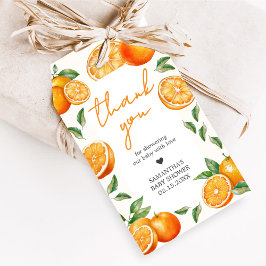 Little Cutie Orange Baby Shower Favor Tags Cadeaulabel