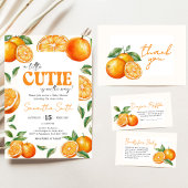 Little Cutie Orange Baby Shower Kaart