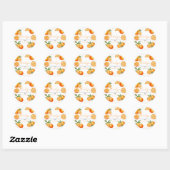 Little Cutie Orange Baby Shower Ronde Sticker (Vel)