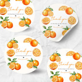 Little Cutie Orange Baby Shower Ronde Sticker
