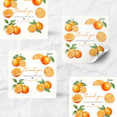 Little Cutie Orange Baby Shower Vierkante Sticker