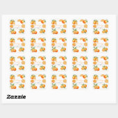 Little Cutie Orange Baby Shower Vierkante Sticker (Vel)