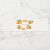 Little Cutie Orange Baby Shower Waterfles Etiket (Enkel label)