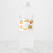 Little Cutie Orange Baby Shower Waterfles Etiket (Voorkant)