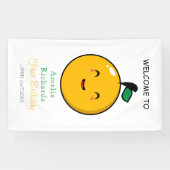 Little Cutie Orange Citrus 1e Verjaardag Spandoek (Horizontaal)