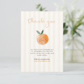 Little Cutie Orange Citrus Baby Shower Bedankkaart (Staand voorkant)