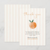 Little Cutie Orange Citrus Baby Shower Bedankkaart (Voorkant / Achterkant)