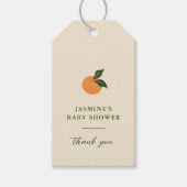 Little Cutie Orange Citrus Baby Shower Cadeaulabel (Voorkant)