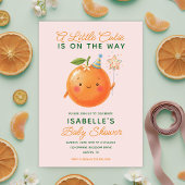 Little Cutie Orange Citrus Baby Shower Invitation Kaart