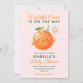 Little Cutie Orange Citrus Baby Shower Invitation Kaart (Voorkant)
