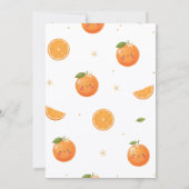 Little Cutie Orange Citrus Baby Shower Invitation Kaart (Achterkant)