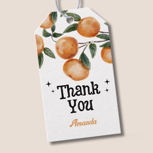 Little Cutie Orange Citrus Thank You Cadeaulabel