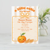 Little Cutie, orange, clementine baby shower Kaart (Staand voorkant)