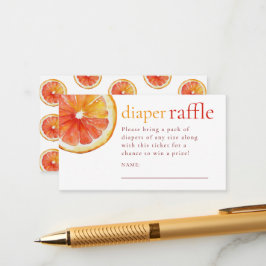Little Cutie Orange Diaper Raffle Baby Shower Informatiekaartje