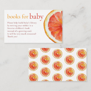 Little Cutie Orange Slice Boeken voor Baby Shower Informatiekaartje