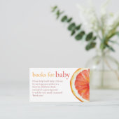 Little Cutie Orange Slice Books for Baby Shower Informatiekaartje (Staand voorkant)
