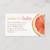 Little Cutie Orange Slice Books for Baby Shower Informatiekaartje (Voorkant)