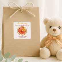 Little Cutie Orange Slice Thank You Baby Shower 