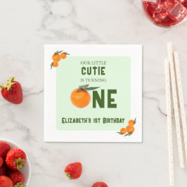 Little Cutie Oranje 1st Birthday Servet