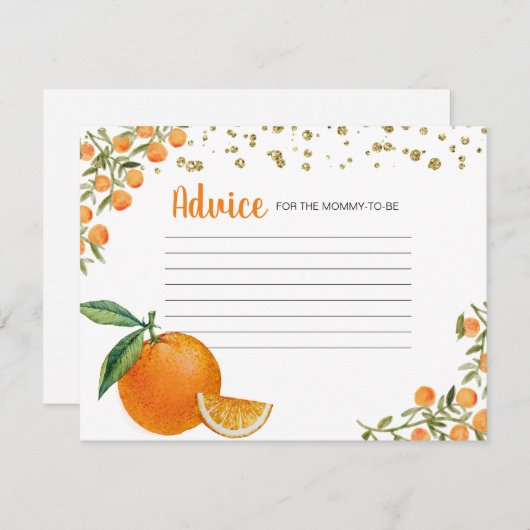 Little Cutie Oranje advies Kaart (Voorkant / Achterkant)