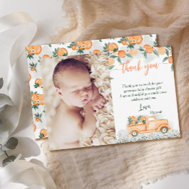 Little Cutie Oranje Baby shower Bedankkaart