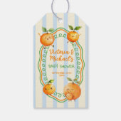 Little Cutie Oranje Baby shower Cadeaulabel (Achterkant)