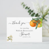 Little Cutie Oranje Baby shower Dank je Bedankkaart (Staand voorkant)