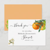 Little Cutie Oranje Baby shower Dank je Bedankkaart (Voorkant / Achterkant)