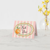 Little Cutie Oranje Baby shower Dank u Kaart (Gele Bloem)