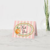 Little Cutie Oranje Baby shower Dank u Kaart (Voorkant)