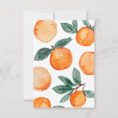 Little Cutie Oranje Baby shower Dank u kaart (Achterkant)