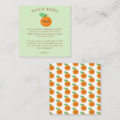 Little Cutie Oranje Baby shower Informatiekaartje (Voorkant / Achterkant)