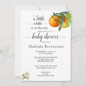Little Cutie Oranje Baby shower Invitation Kaart (Voorkant)
