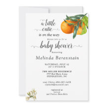 Little Cutie Oranje Baby shower Invitation
