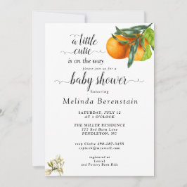 Little Cutie Oranje Baby shower Invitation Kaart