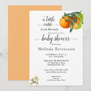 Little Cutie Oranje Baby shower Invitation Kaart