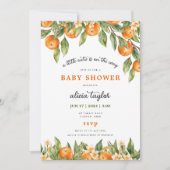 Little Cutie Oranje Baby shower Invitation Kaart (Voorkant)
