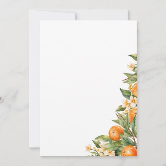 Little Cutie Oranje Baby shower Invitation Kaart (Achterkant)