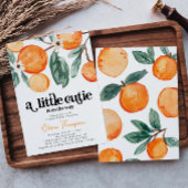 Little Cutie Oranje Baby shower Invitation Kaart