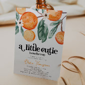 Little Cutie Oranje Baby shower Invitation Kaart