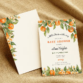 Little Cutie Oranje Baby shower Invitation Kaart