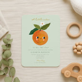 Little Cutie Oranje Baby shower Kaart