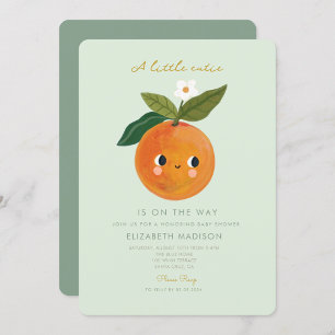 Little Cutie Oranje Baby shower Kaart