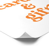 Little Cutie Oranje Baby shower Kaarten en geschen Poster (Hoek)