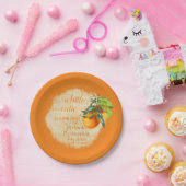 Little Cutie Oranje Baby shower Papieren Bordje (Feest)